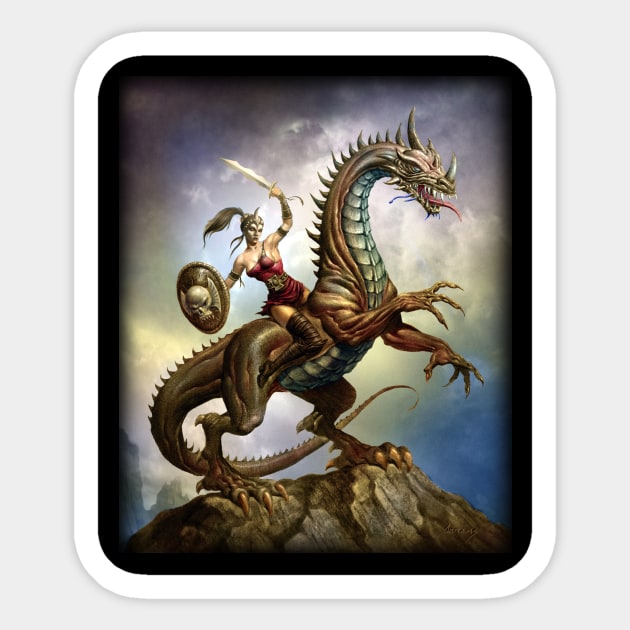 Dragon Rider Sticker by Paul_Abrams